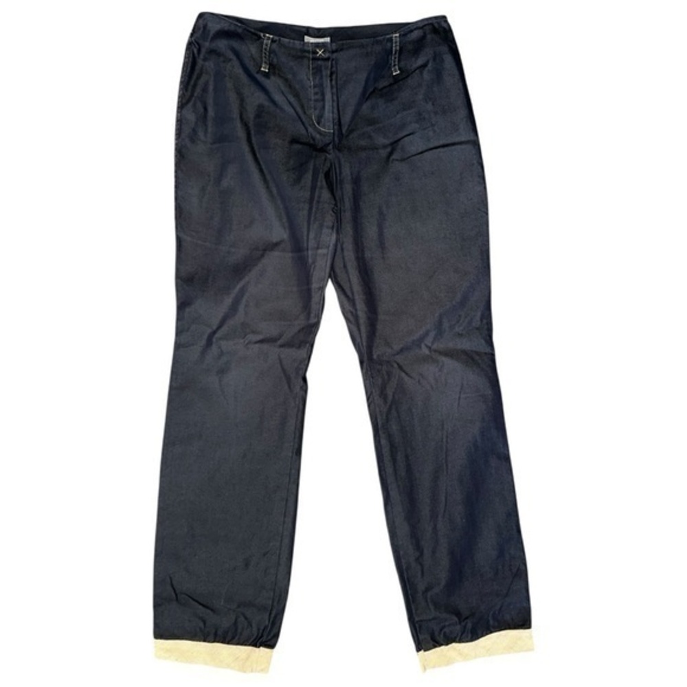 Marks & Spencer Per Una Women’s Size 8 P UK 12 S Navy Blue Trimmed Ankle Pants